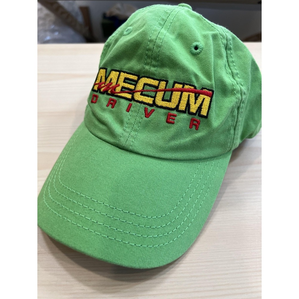 Mecum Driver Hat Strap back  Mens One Size Green Car Auction Embroidered